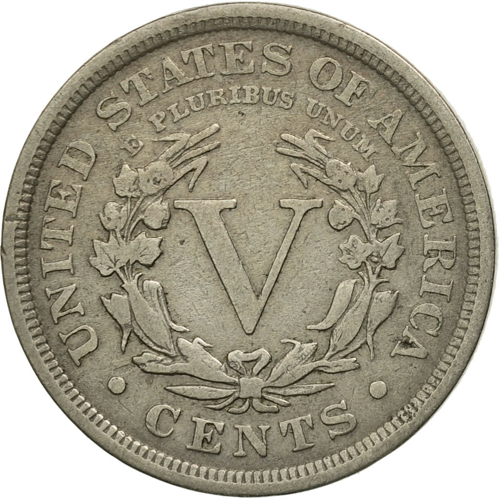 Coin, United States, Liberty Nickel, 5 Cents, 1910, U.S. Mint, Philadelphia