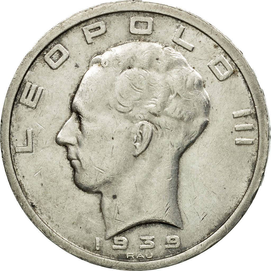 Coin, Belgium, 50 Francs, 50 Frank, 1939, EF(40-45), Silver, KM:121