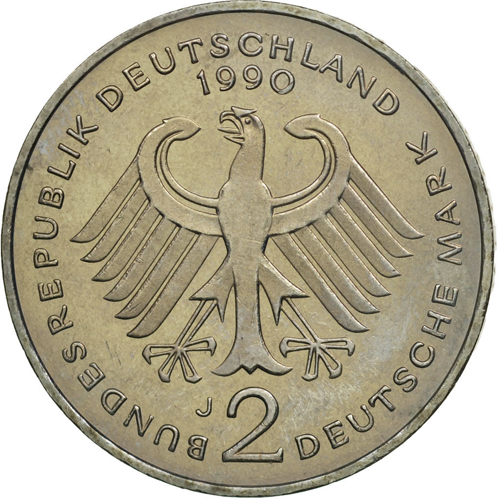 Monnaie, République fédérale allemande, 2 Mark, 1990, Hamburg, SPL