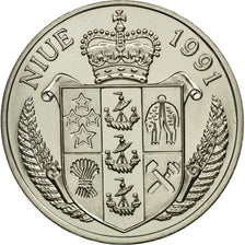 Coin, Niue, Elizabeth II, 5 Dollars, 1991, MS(63), Copper-nickel, KM:144