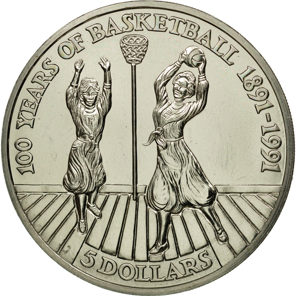Coin, Niue, Elizabeth II, 5 Dollars, 1991, MS(63), Copper-nickel, KM:144