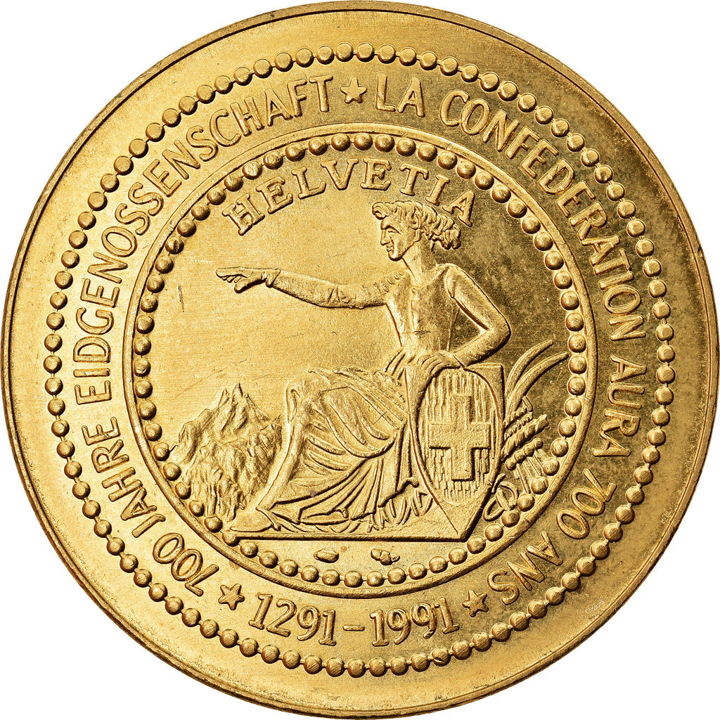 Switzerland, Medal, 700 Ans de la Confédération, Politics, Society, War, 1991