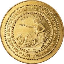 Switzerland, Medal, 700 Ans de la Confédération, Politics, Society, War, 1991