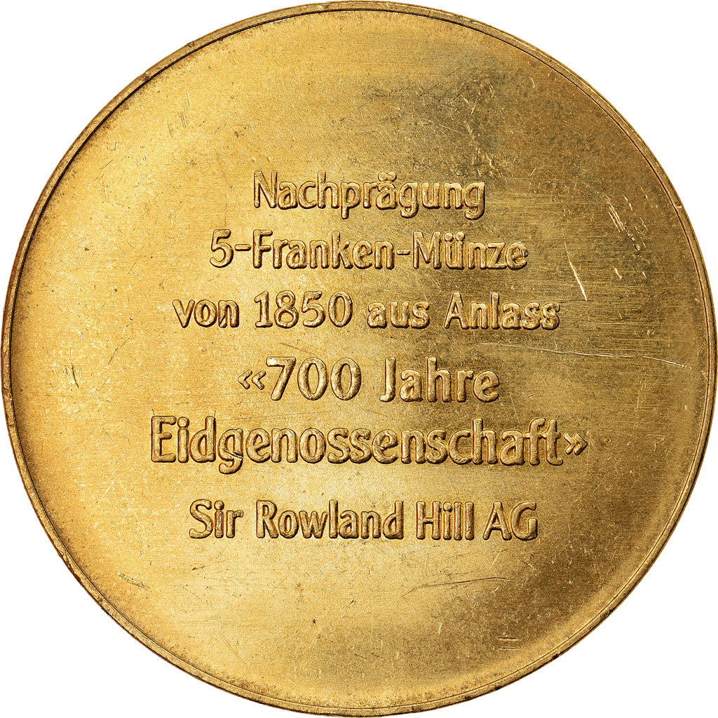 Switzerland, Medal, 700 Ans de la Confédération, Politics, Society, War, 1991