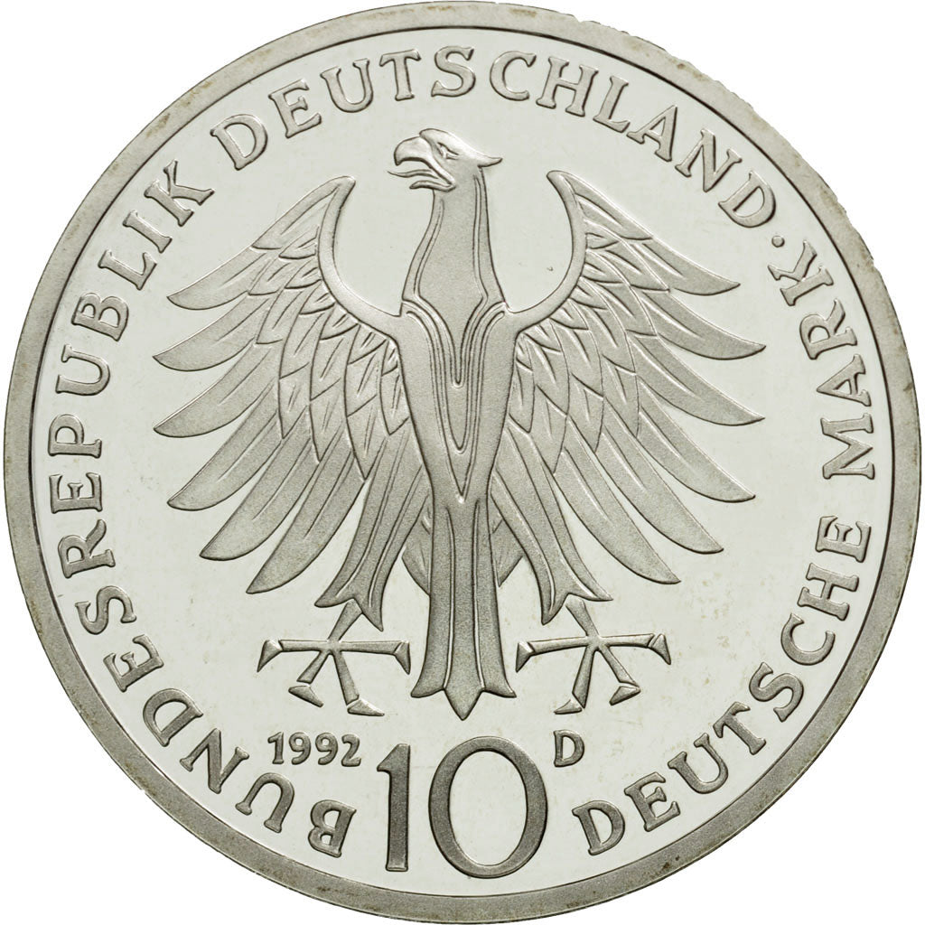 Coin, GERMANY - FEDERAL REPUBLIC, 10 Mark, 1992, Munich, Germany, MS(63)