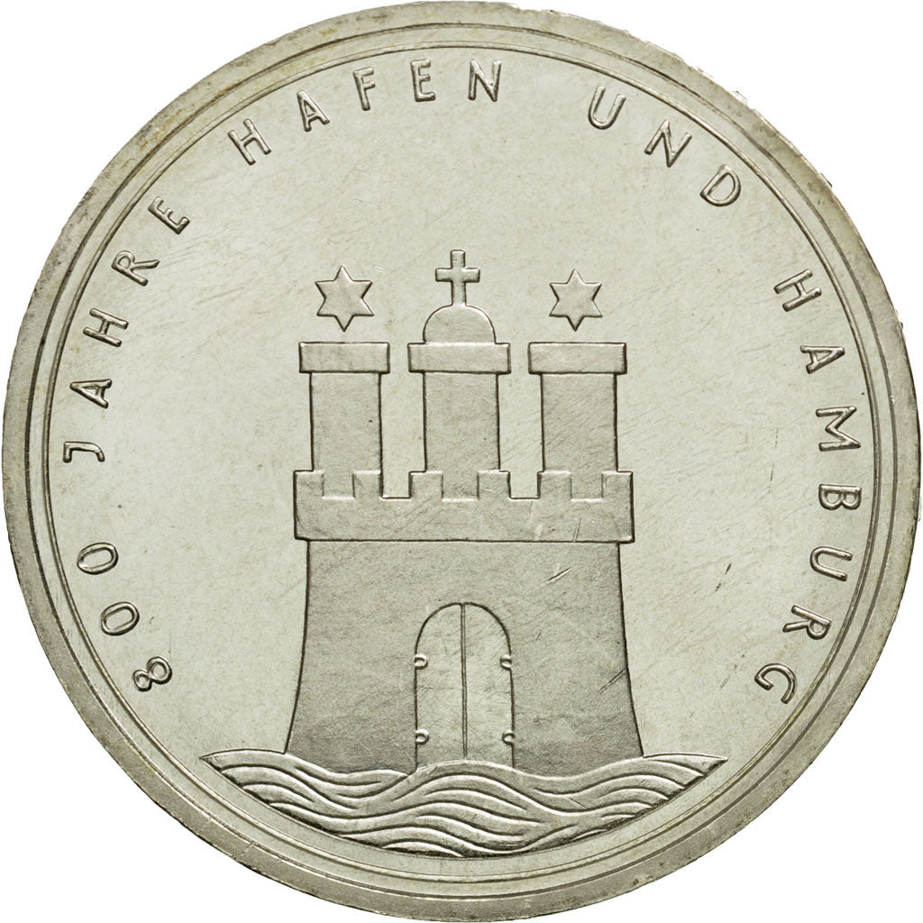 Coin, GERMANY - FEDERAL REPUBLIC, 10 Mark, 1989, Hamburg, Germany, MS(63)
