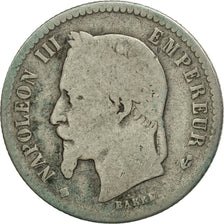 France, Napoleon III, 50 Centimes, 1864, Strasbourg, VG(8-10), KM 814.2