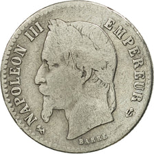 France, Napoleon III, 50 Centimes, 1864, Bordeaux, VF(20-25), KM 814.3