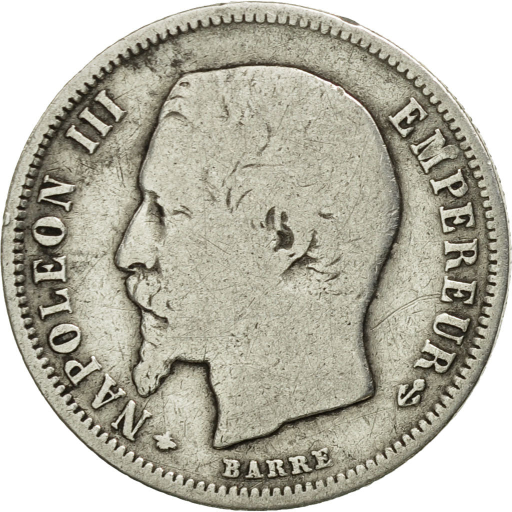 Moneda, Francia, Napoleon III, Napoléon III, 50 Centimes, 1856, Strasbourg, BC