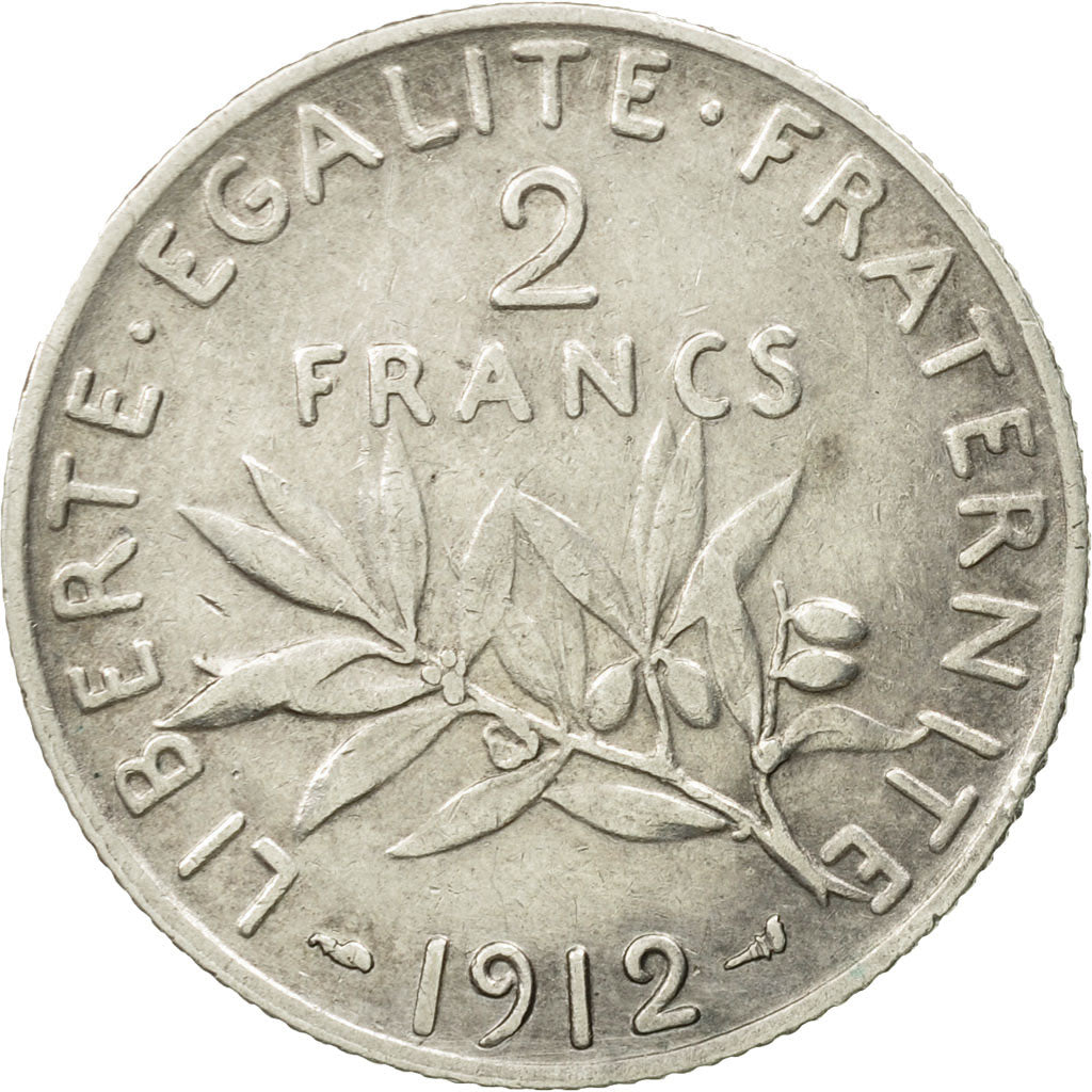Monnaie, France, Semeuse, 2 Francs, 1912, Paris, TTB, Argent, KM:845.1