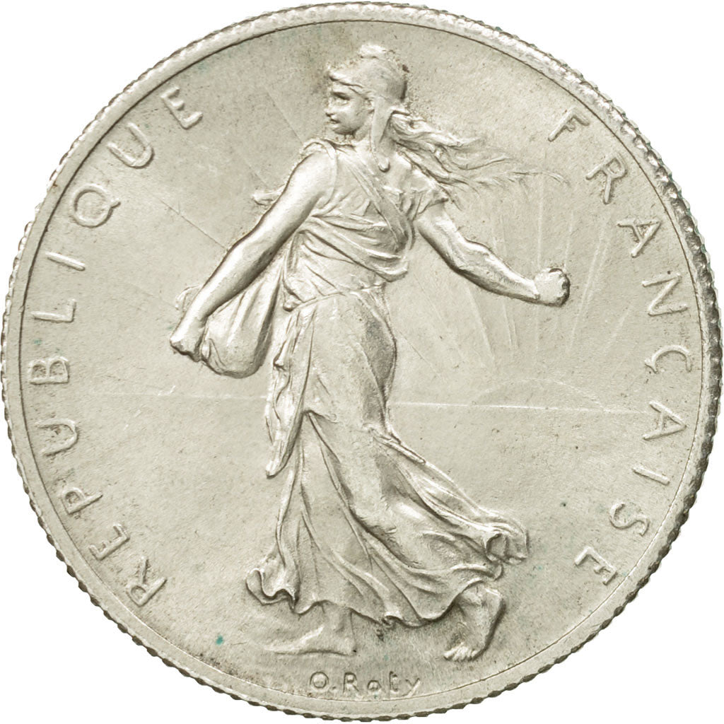 France, Semeuse, 2 Francs, 1914, Castelsarrasin, AU(55-58), Silver, KM:845.2
