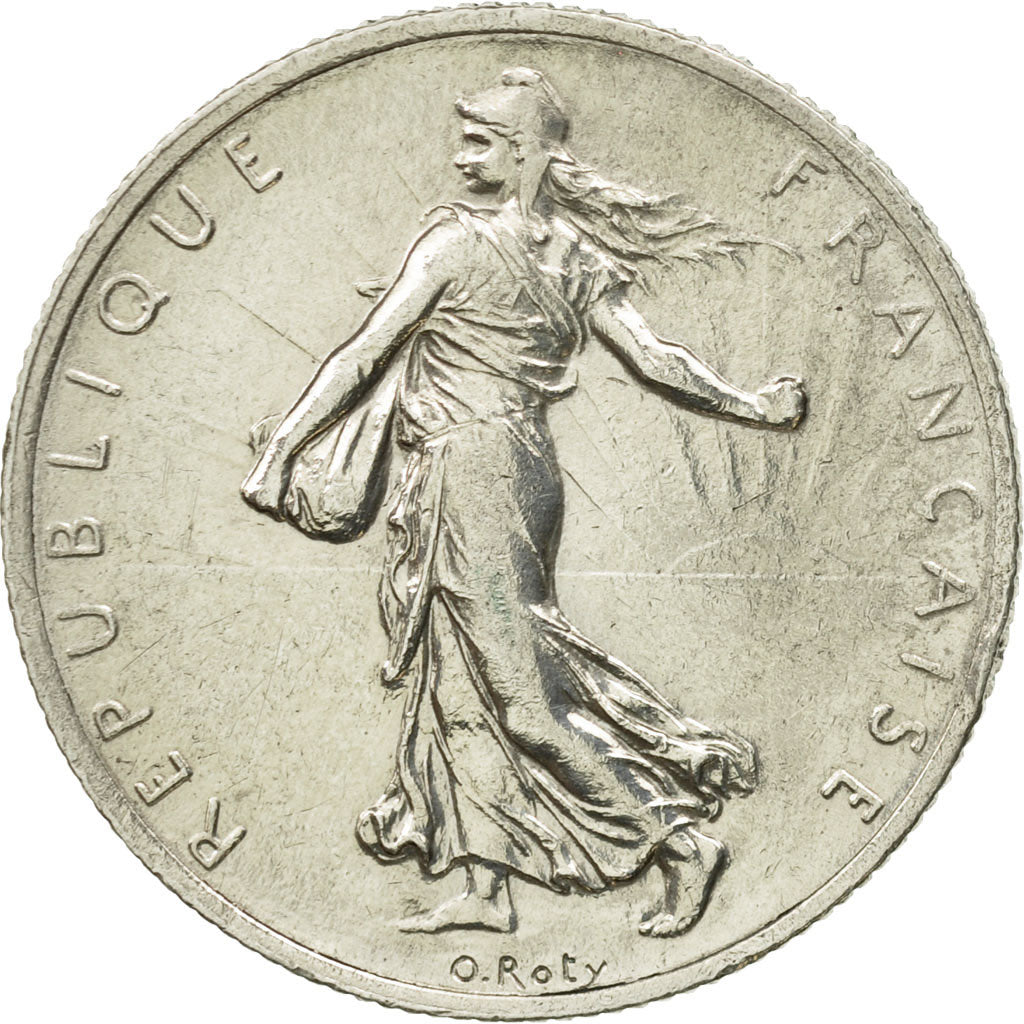 Coin, France, Semeuse, 2 Francs, 1917, Paris, AU(55-58), Silver, KM:845.1