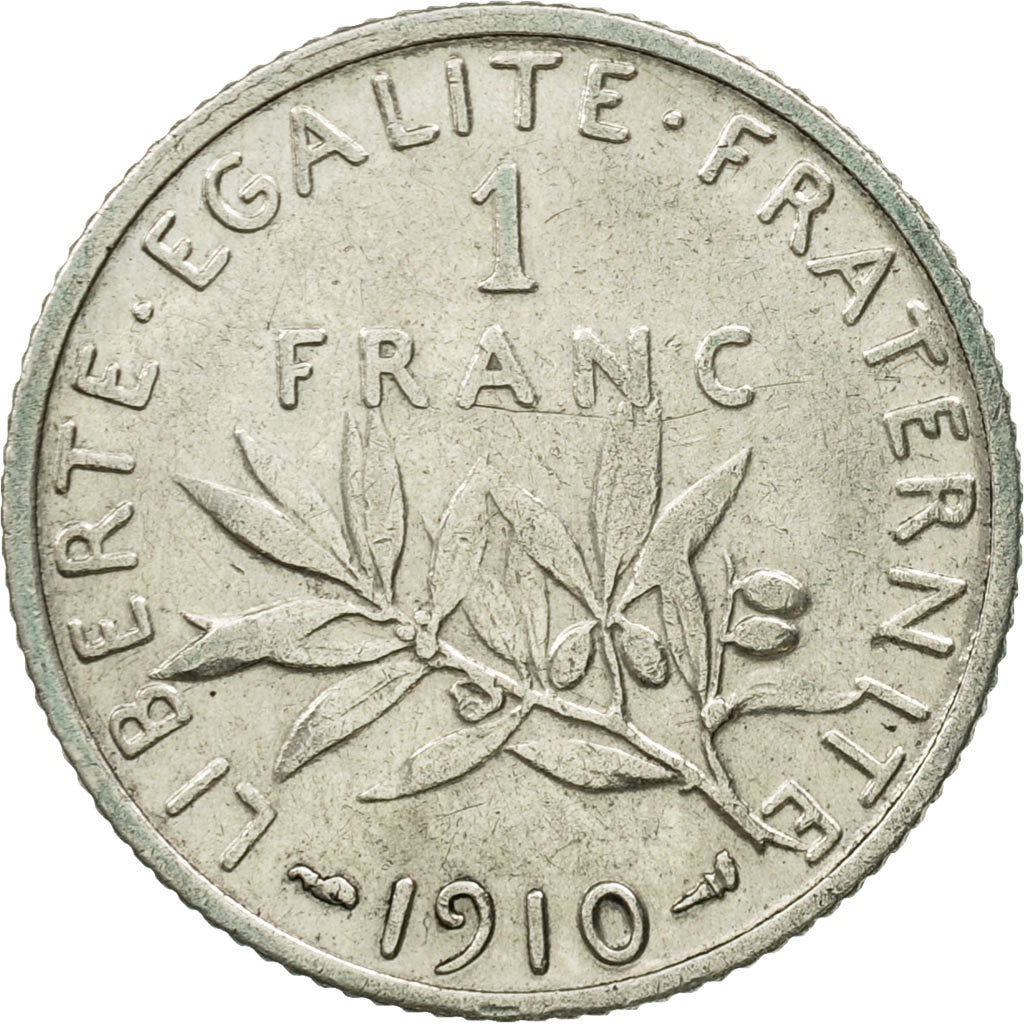 Monnaie, France, Semeuse, Franc, 1910, Paris, TTB, Argent, KM:844.1, Gadoury:467