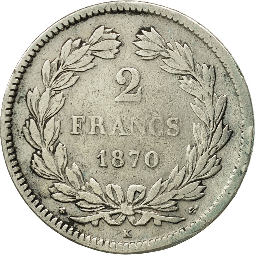 Coin, France, Cérès, 2 Francs, 1870, Bordeaux, VF(20-25), Silver, KM:816.2