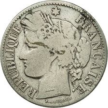 Coin, France, Cérès, 2 Francs, 1872, Bordeaux, VF(20-25), Silver, KM:817.2