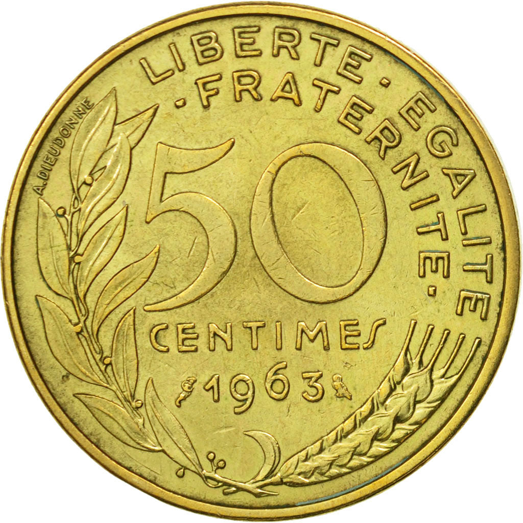 Monnaie, France, Marianne, 50 Centimes, 1963, TTB+, Aluminum-Bronze, KM:939.1
