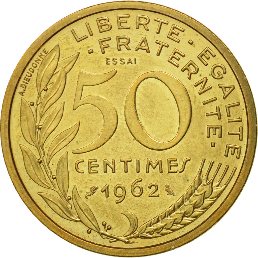 France, Marianne, 50 Centimes, 1962, EF(40-45), Aluminum-Bronze, KM:939.1