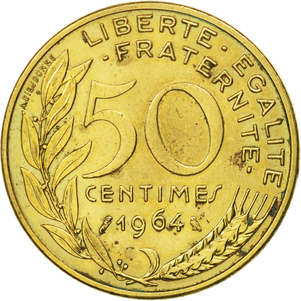 Munten, Frankrijk, Marianne, 50 Centimes, 1964, ZF+, Aluminum-Bronze, KM:939.2