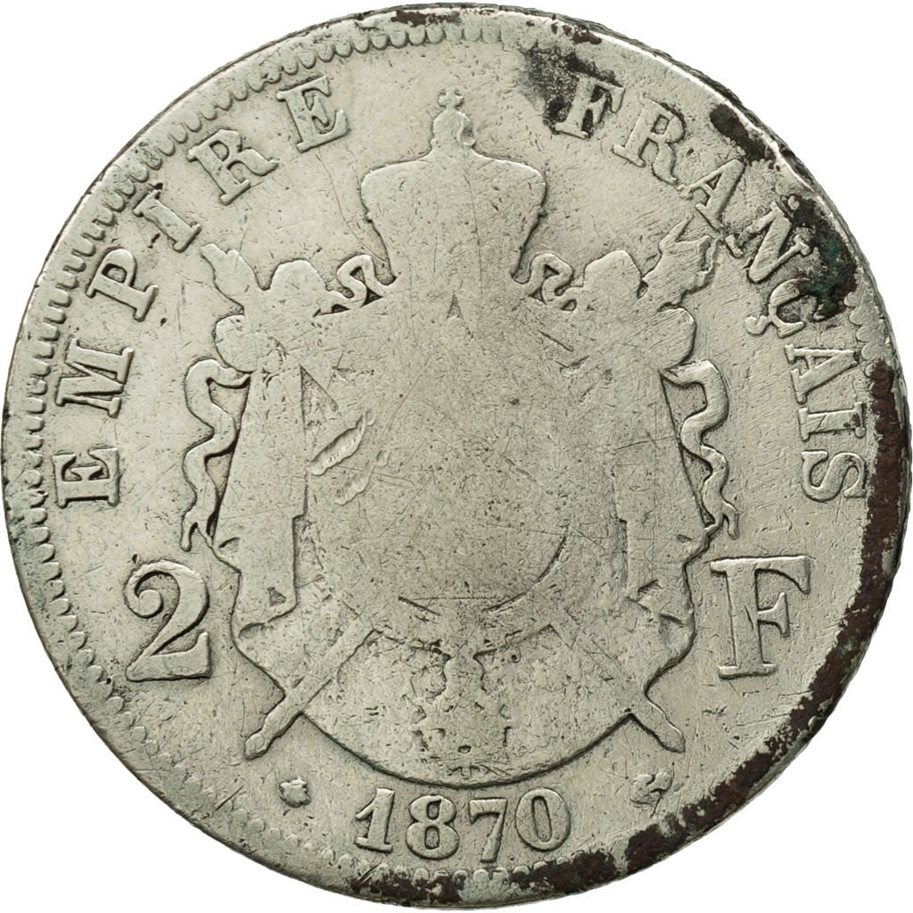 Coin, France, Napoleon III, Napoléon III, 2 Francs, 1870, Paris, F(12-15)