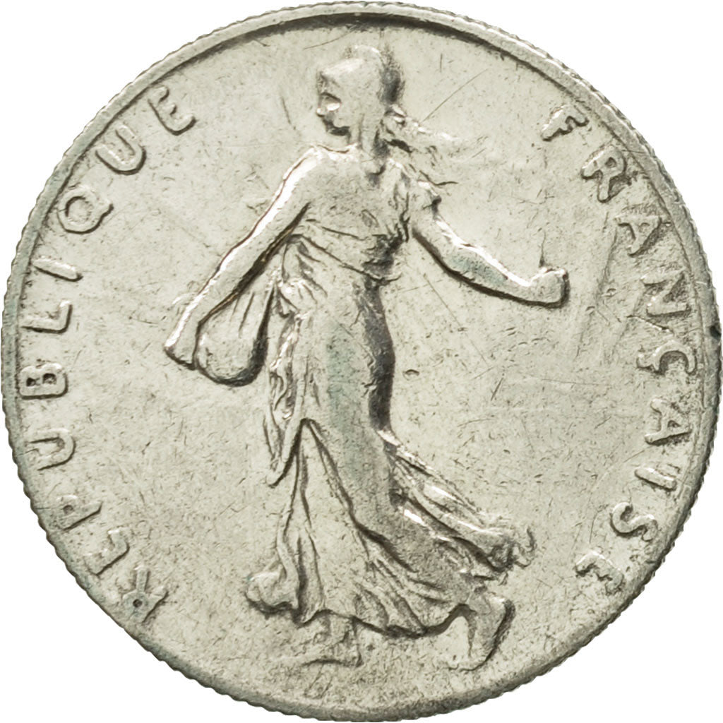 France, Semeuse, 50 Centimes, 1916, Paris, EF(40-45), Silver, KM:854