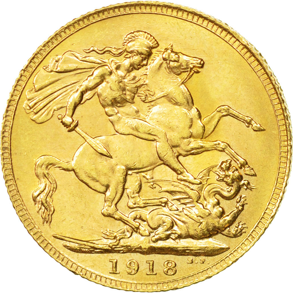 Coin, Australia, George V, Sovereign, 1918, Perth, AU(55-58), Gold, KM:29