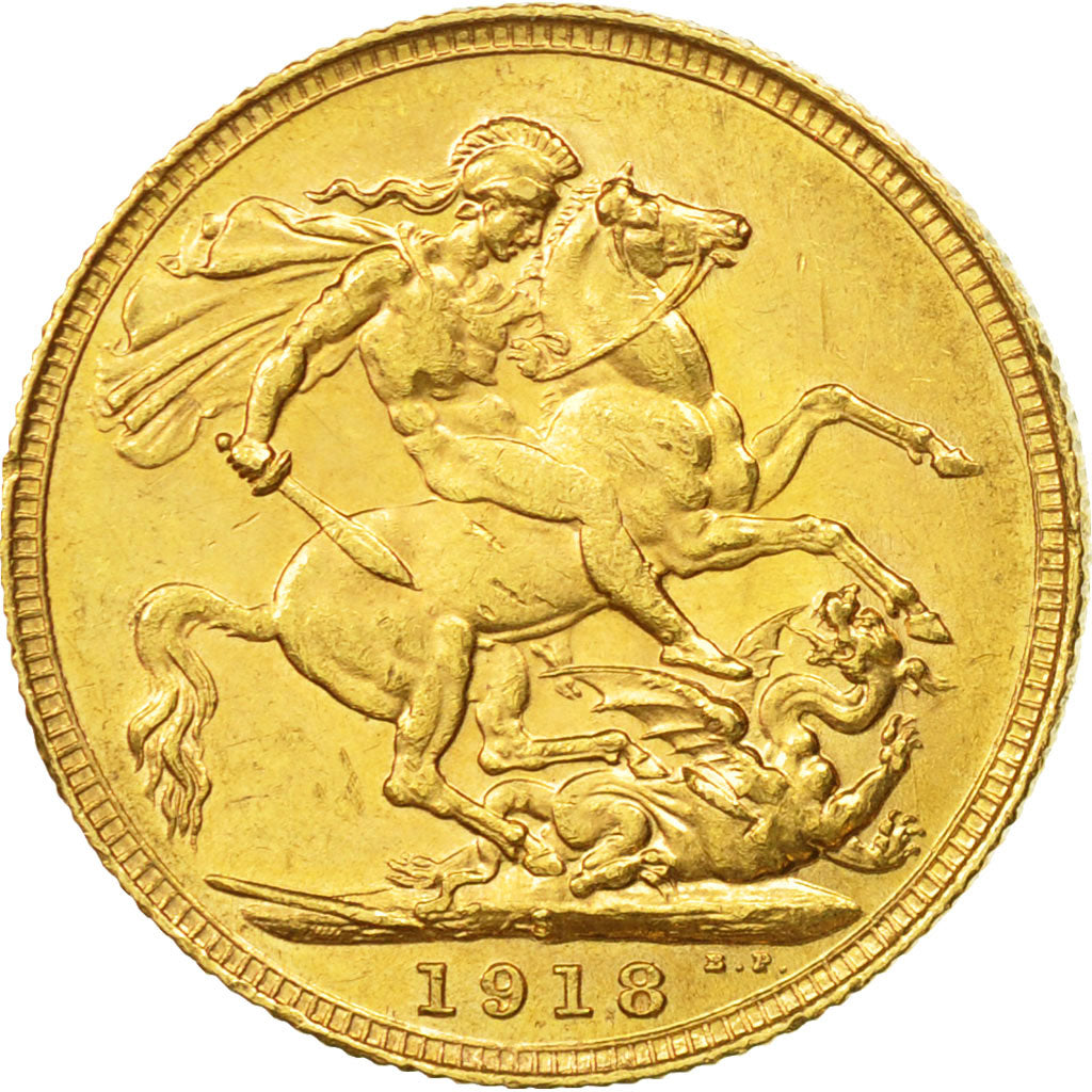 Coin, Australia, George V, Sovereign, 1918, Sydney, AU(55-58), Gold, KM:29
