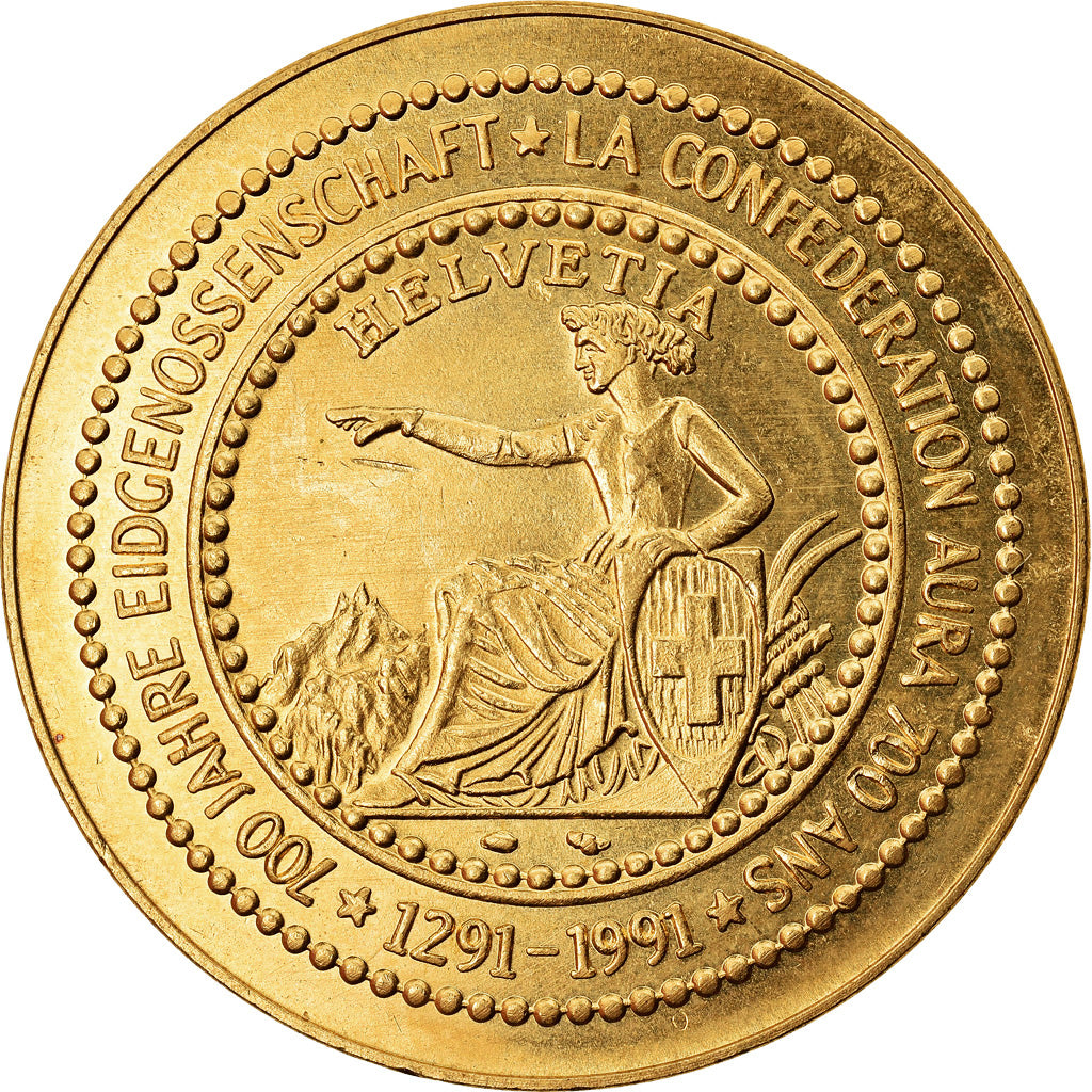 Switzerland, Medal, 700 Ans de la Confédération, Politics, Society, War, 1991