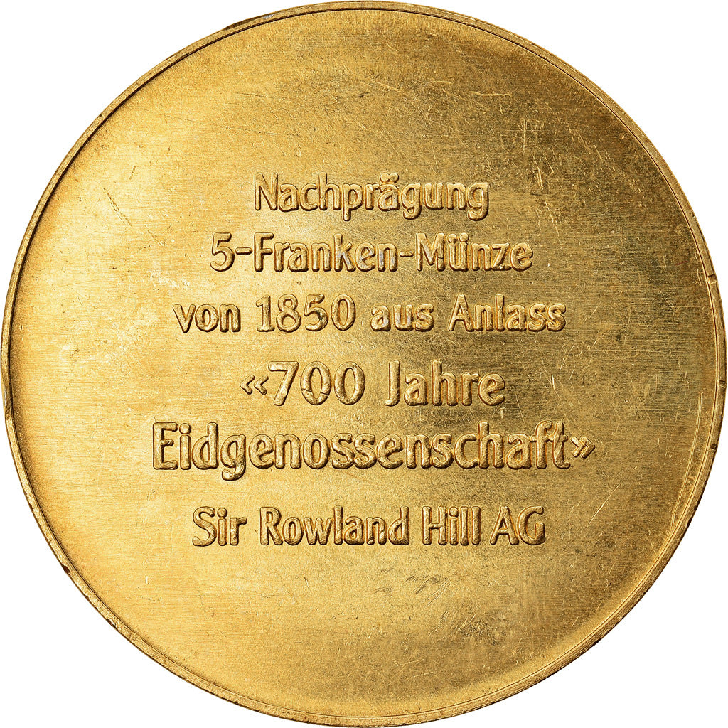 Switzerland, Medal, 700 Ans de la Confédération, Politics, Society, War, 1991