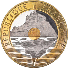 Coin, France, Mont Saint Michel, 20 Francs, 2001, Paris, BE, MS(65-70)