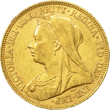 Great Britain, Victoria, Sovereign, 1894, AU(50-53), Gold, KM:785