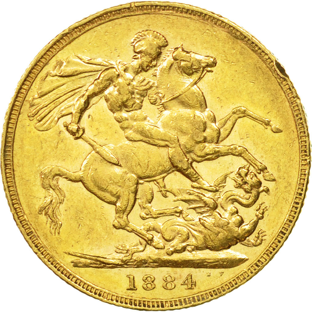 Monnaie, Australie, Victoria, Sovereign, 1884, Melbourne, TTB+, Or, KM:7