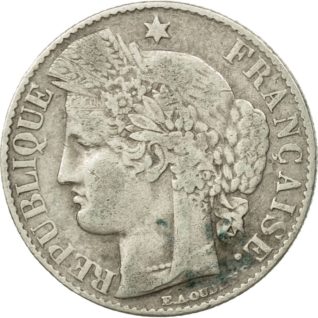France, Cérès, 50 Centimes, 1882, Paris, VF(20-25), Silver, KM:834.1