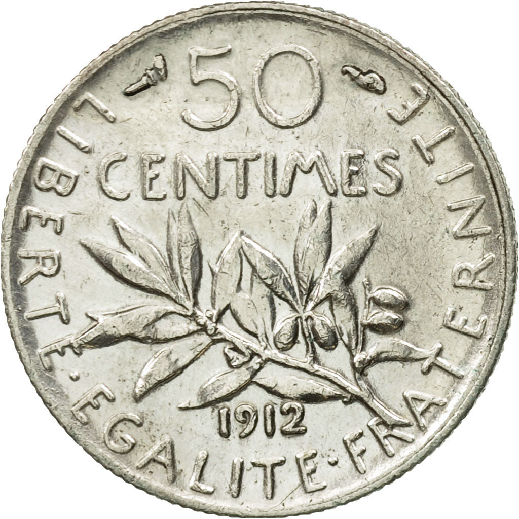 Münze, Frankreich, Semeuse, 50 Centimes, 1912, Paris, SS, Silber, KM:854
