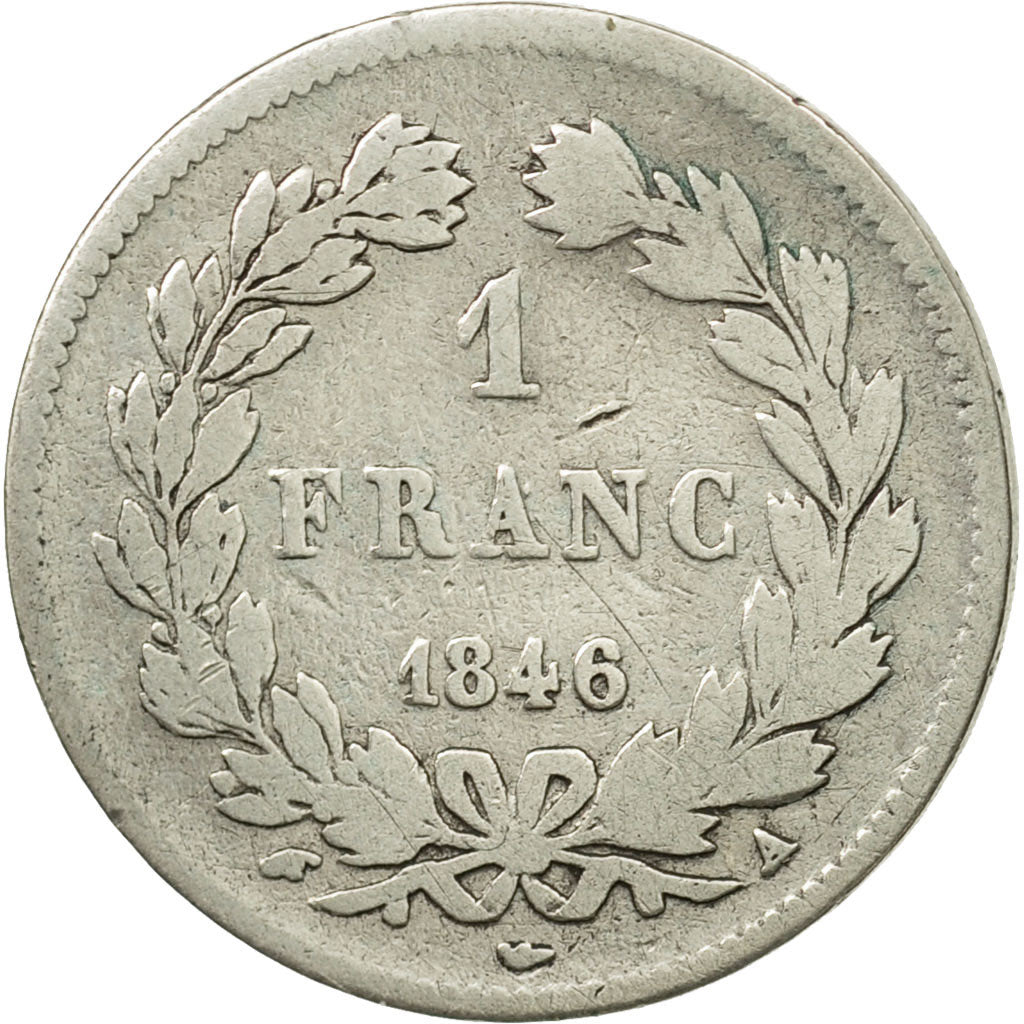 Moneta, Francia, Louis-Philippe, Franc, 1846, Paris, B+, Argento, KM:748.1
