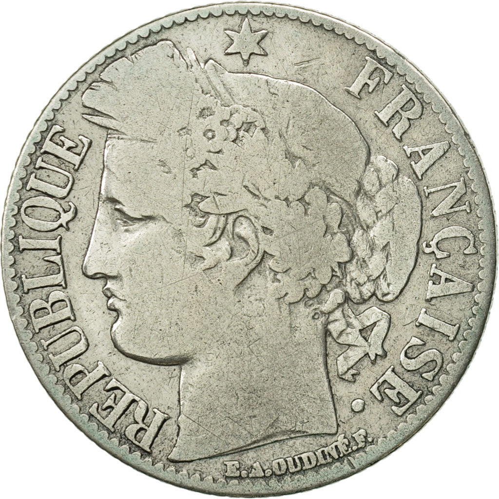 Frankreich, Cérès, Franc, 1872, Paris, SGE+, Silber, KM:822.1, Gadoury:465a