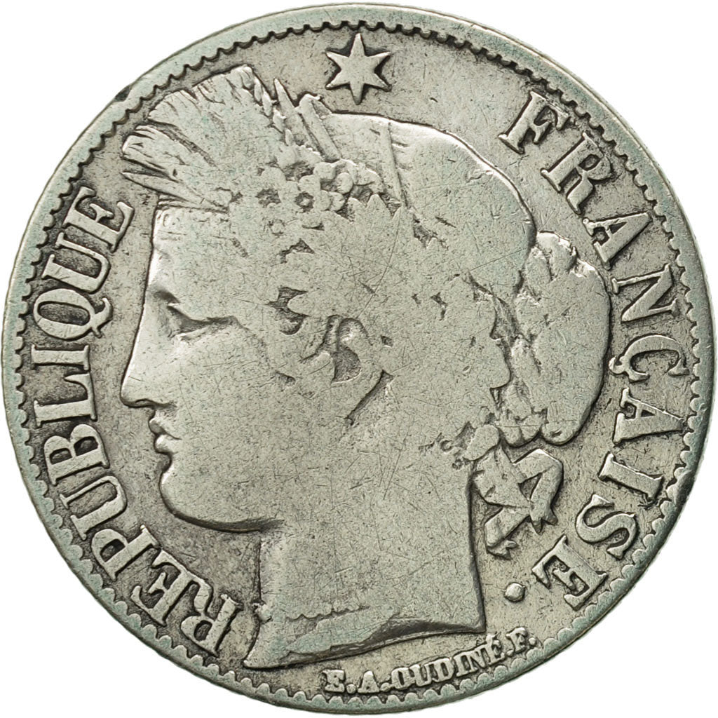 Coin, France, Cérès, Franc, 1871, Bordeaux, F(12-15), Silver, KM:822.2