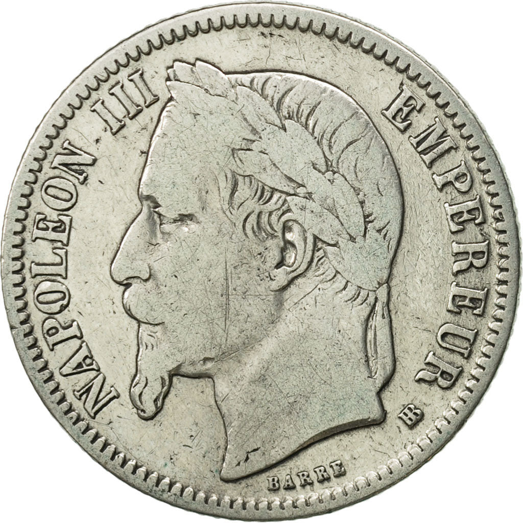 Coin, France, Napoleon III, Napoléon III, Franc, 1867, Strasbourg, VF(30-35)