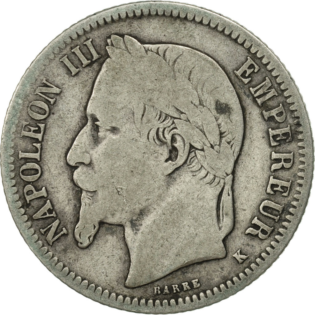 Coin, France, Napoleon III, Napoléon III, Franc, 1867, Bordeaux, F(12-15)