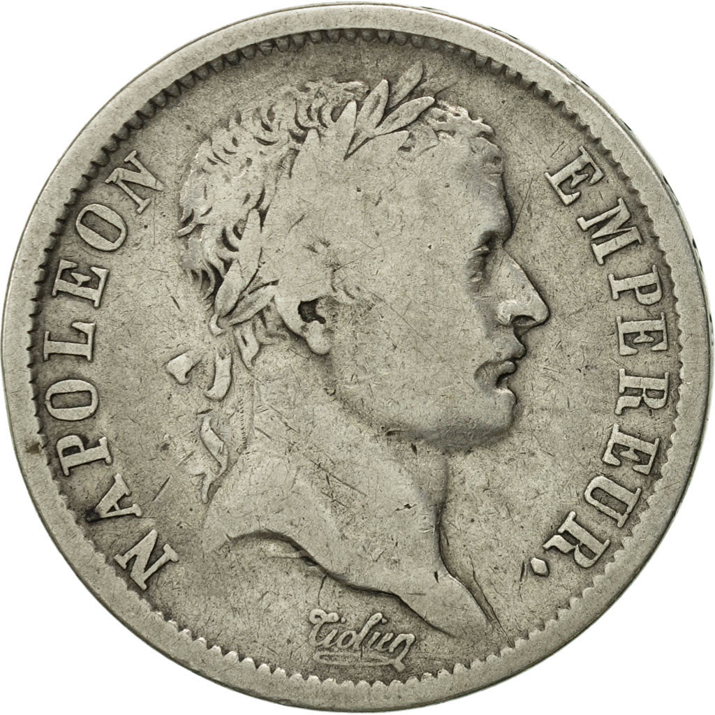 Moneda, Francia, Napoléon I, 2 Francs, 1808, Paris, BC+, Plata, KM:684.1