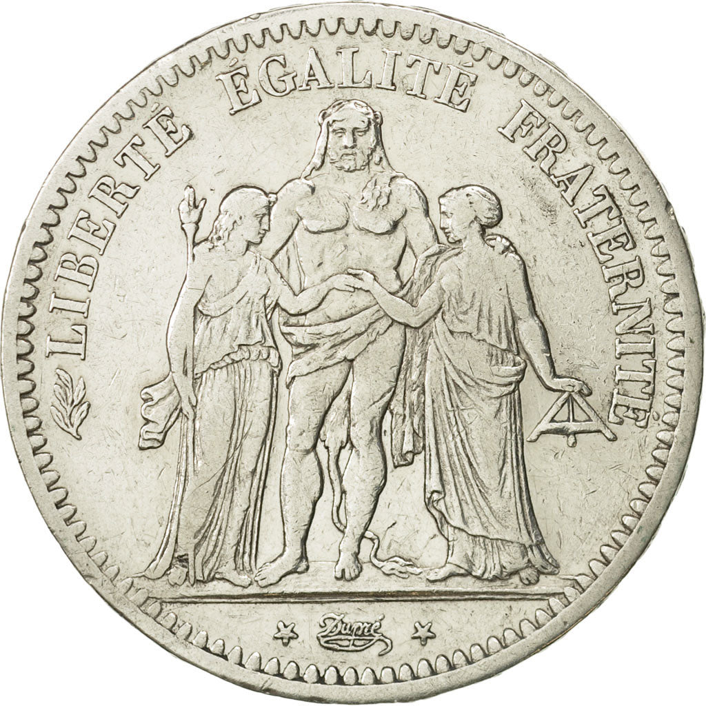 France, Hercule, 5 Francs, 1848, Paris, EF(40-45), Silver, KM:756.1, Gadoury:683