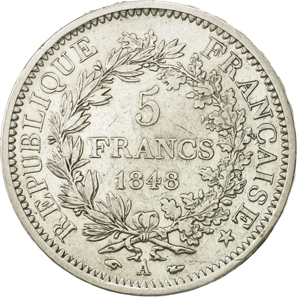 France, Hercule, 5 Francs, 1848, Paris, EF(40-45), Silver, KM:756.1, Gadoury:683