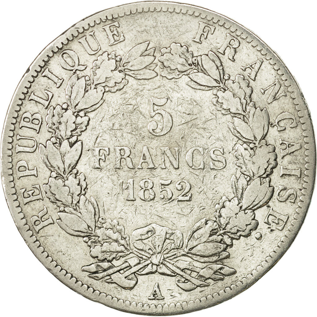 France, Napoléon III, 5 Francs, 1852, Paris, VF(20-25), Silver, KM:773.1