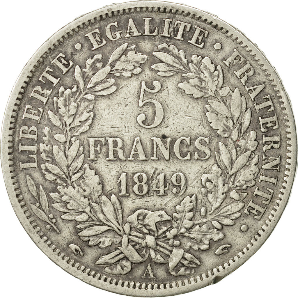 Monnaie, France, Cérès, 5 Francs, 1849, Paris, TB+, Argent, KM:761.1