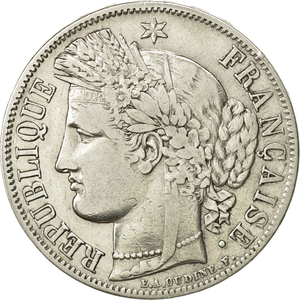 France, Cérès, 5 Francs, 1850, Paris, EF(40-45), Silver, KM:761.1, Gadoury:719