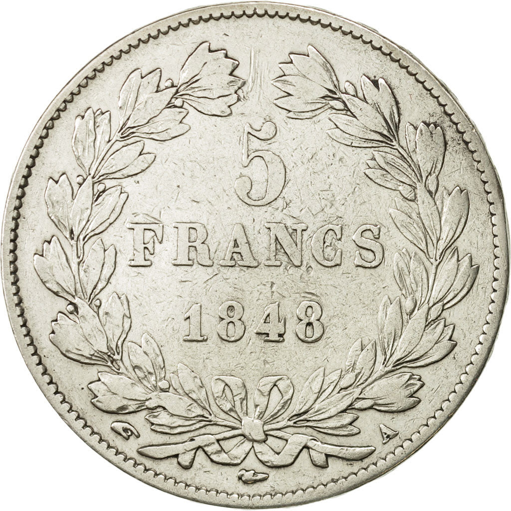 Coin, France, Louis-Philippe, 5 Francs, 1848, Paris, EF(40-45), Silver