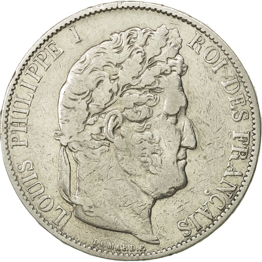 France, Louis-Philippe, 5 Francs, 1848, Strasbourg, TB+,Argent,KM:749.3,Gad 678a