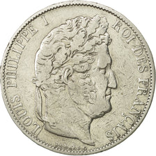 France, Louis-Philippe, 5 Francs, 1848, Strasbourg, TB+,Argent,KM:749.3,Gad 678a