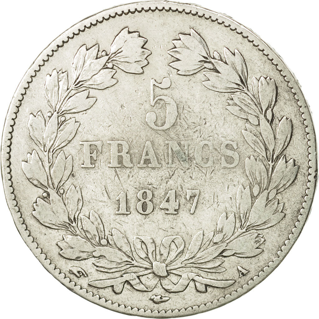 Monnaie, France, Louis-Philippe, 5 Francs, 1847, Paris, TB, Argent, KM:749.1