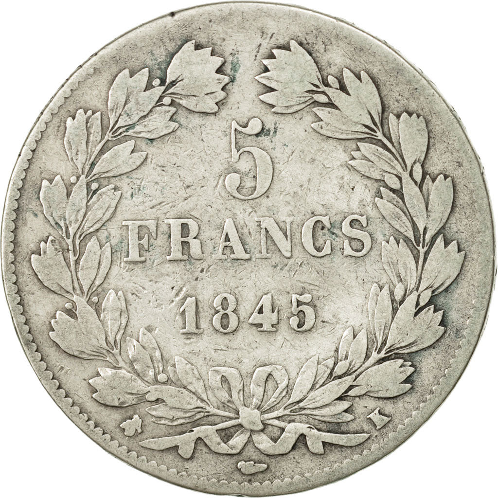 Monnaie, France, Louis-Philippe, 5 Francs, 1845, Bordeaux, TB, Argent, KM:749.7