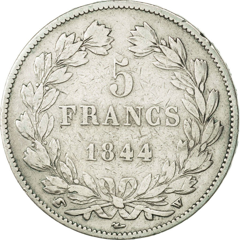 France, Louis-Philippe, 5 Francs, 1844, Lille, TB, Argent, KM:749.13,Gad 678a